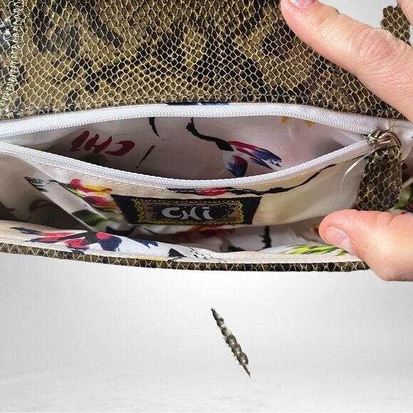 CHI by FALCHI Snake Shoulder Bag/ Clutch with Silvertone Chain Strap NWT - Picture 6 of 8